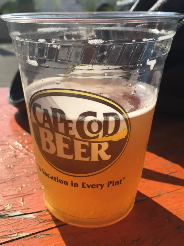 cup of beer at cape cod beer - a brewery on cape cod